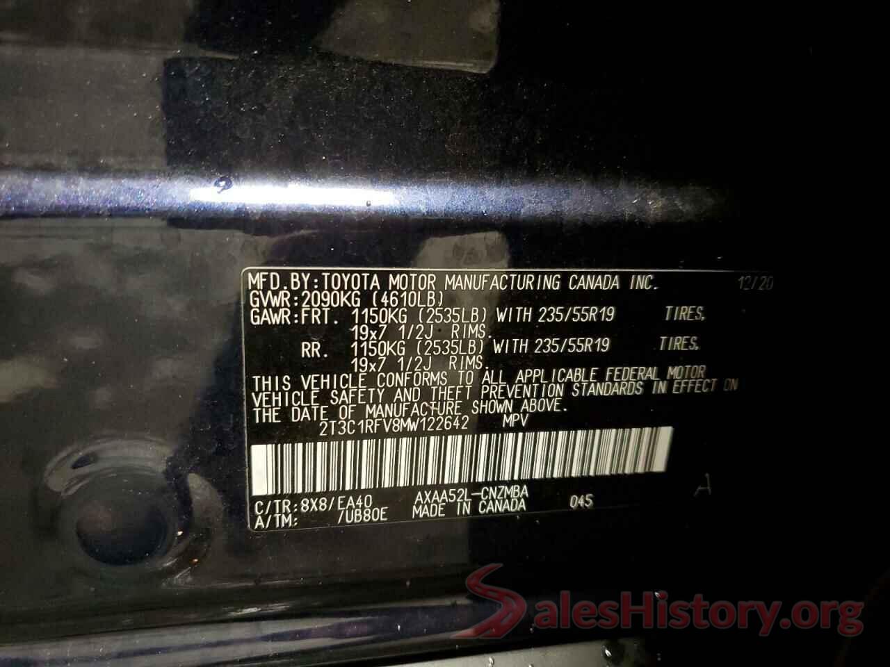 2T3C1RFV8MW122642 2021 TOYOTA RAV4