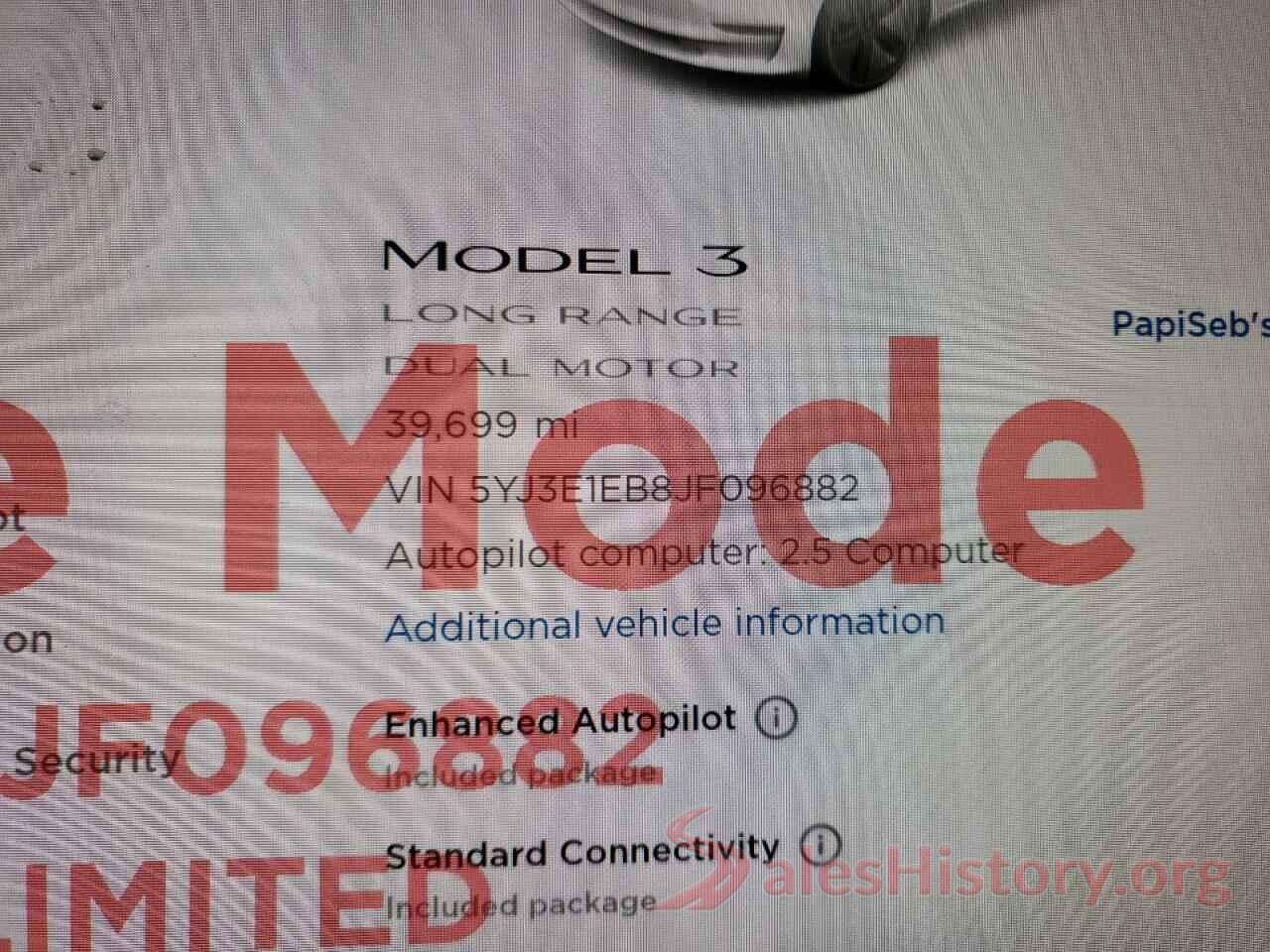 5YJ3E1EB8JF096882 2018 TESLA MODEL 3