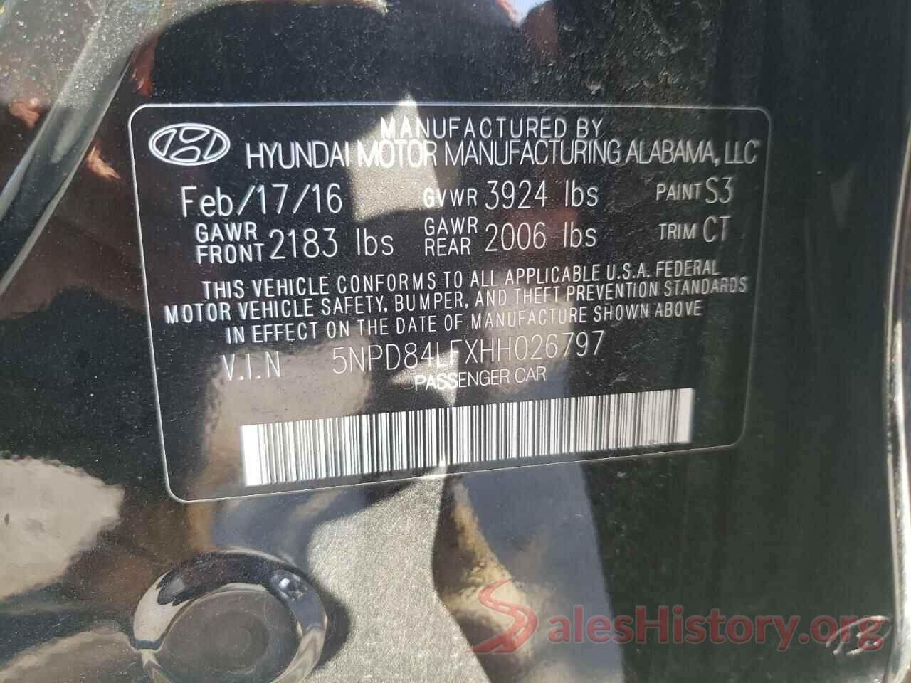 5NPD84LFXHH026797 2017 HYUNDAI ELANTRA