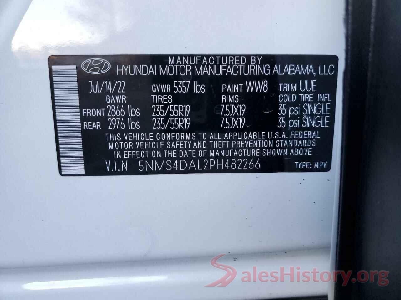 5NMS4DAL2PH482266 2023 HYUNDAI SANTA FE