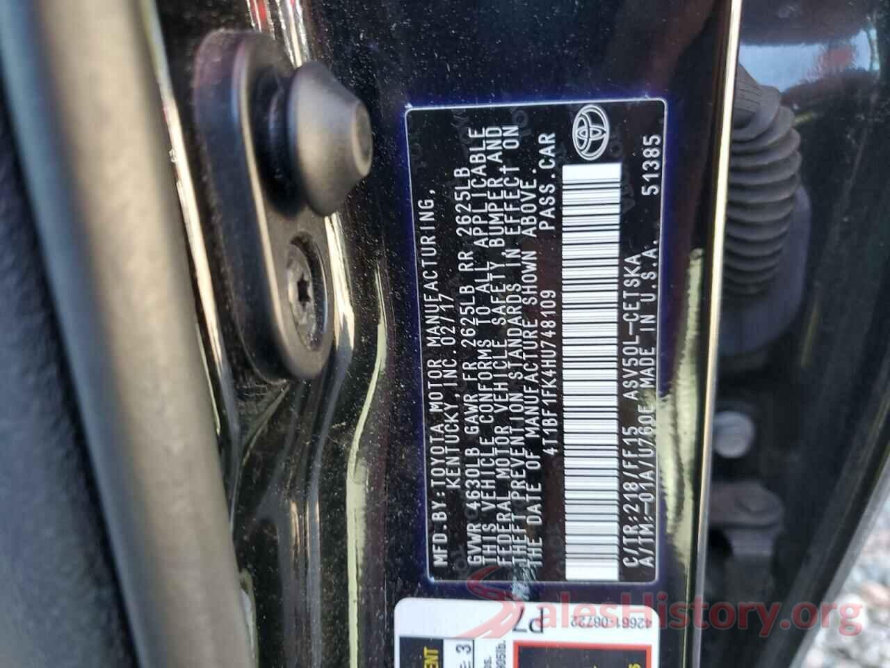 4T1BF1FK4HU748109 2017 TOYOTA CAMRY