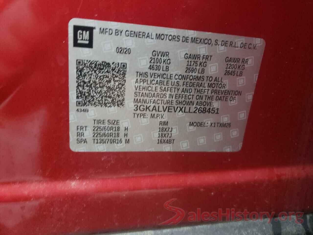 3GKALVEVXLL268451 2020 GMC TERRAIN