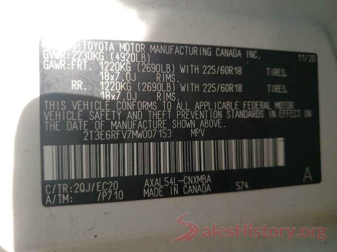 2T3E6RFV7MW007153 2021 TOYOTA RAV4