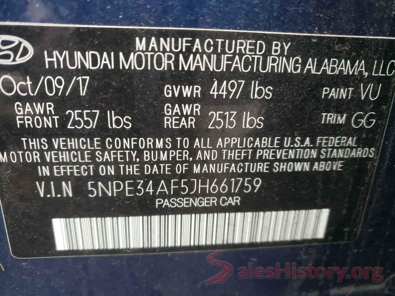 5NPE34AF5JH661759 2018 HYUNDAI SONATA