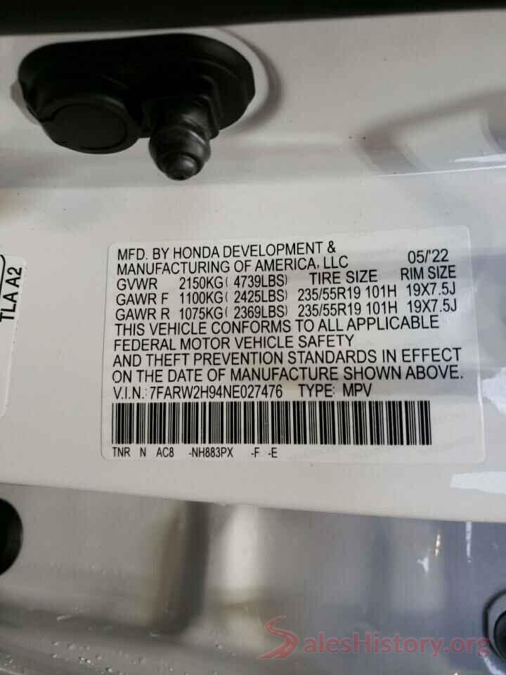 7FARW2H94NE027476 2022 HONDA CRV