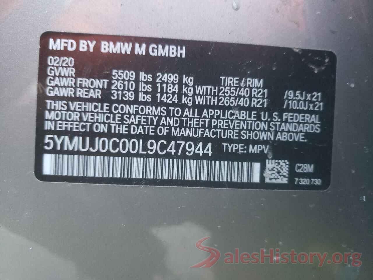 5YMUJ0C00L9C47944 2020 BMW X4