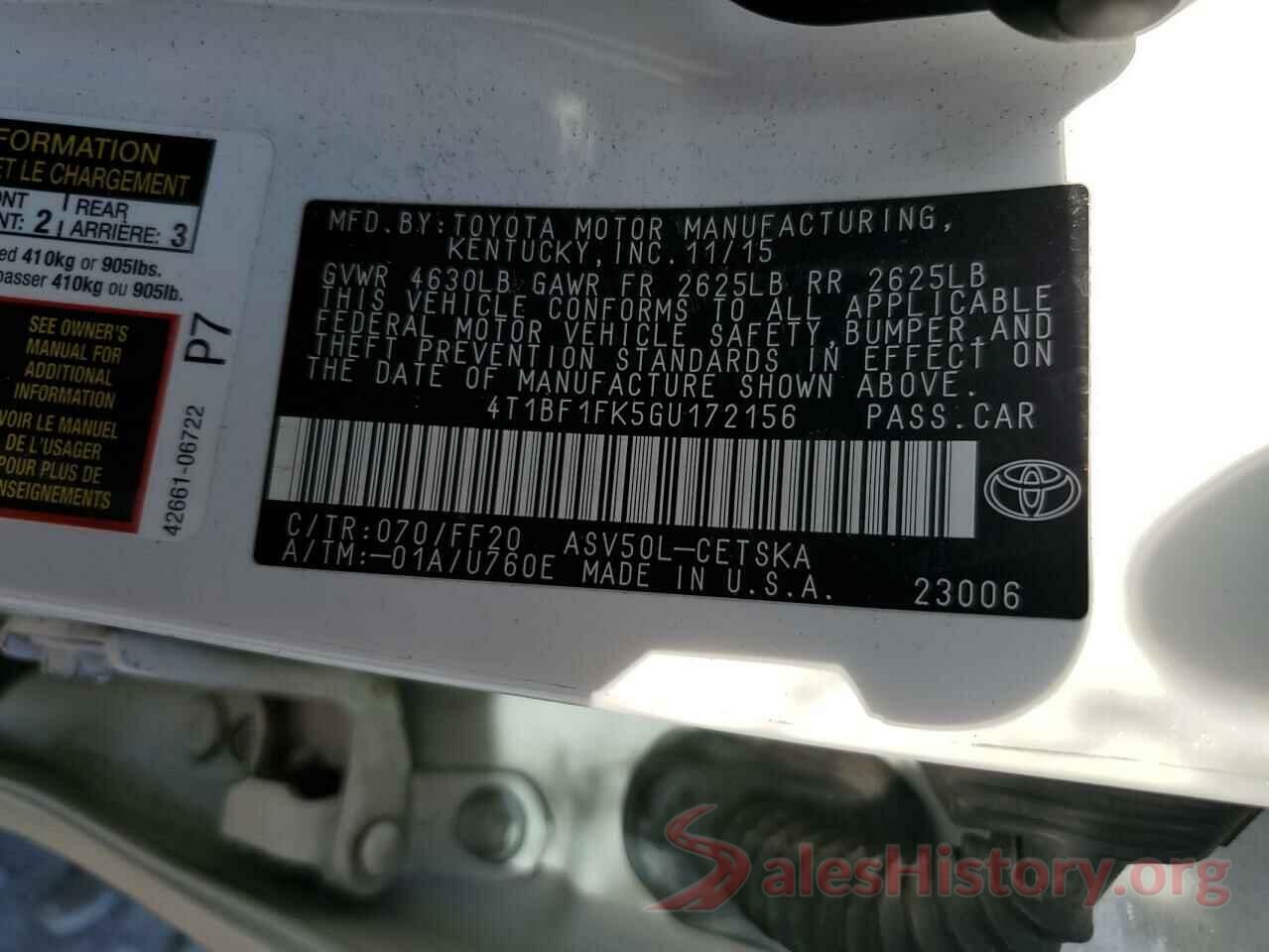 4T1BF1FK5GU172156 2016 TOYOTA CAMRY