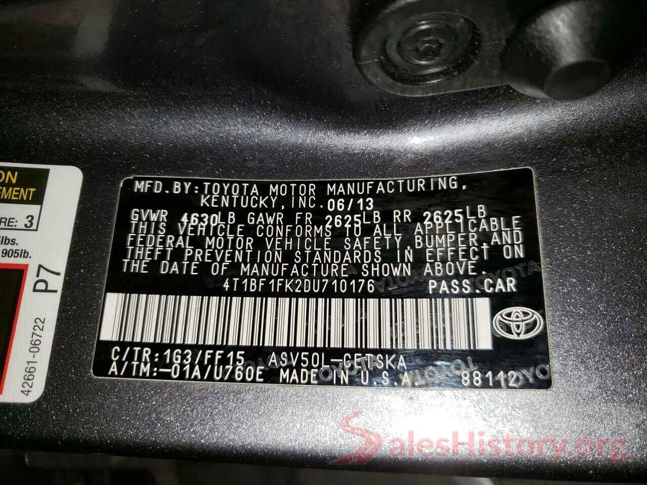 4T1BF1FK2DU710176 2013 TOYOTA CAMRY