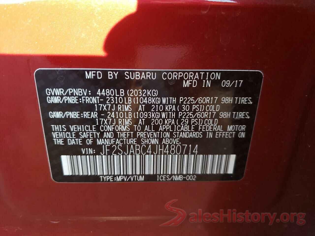 JF2SJABC4JH480714 2018 SUBARU FORESTER