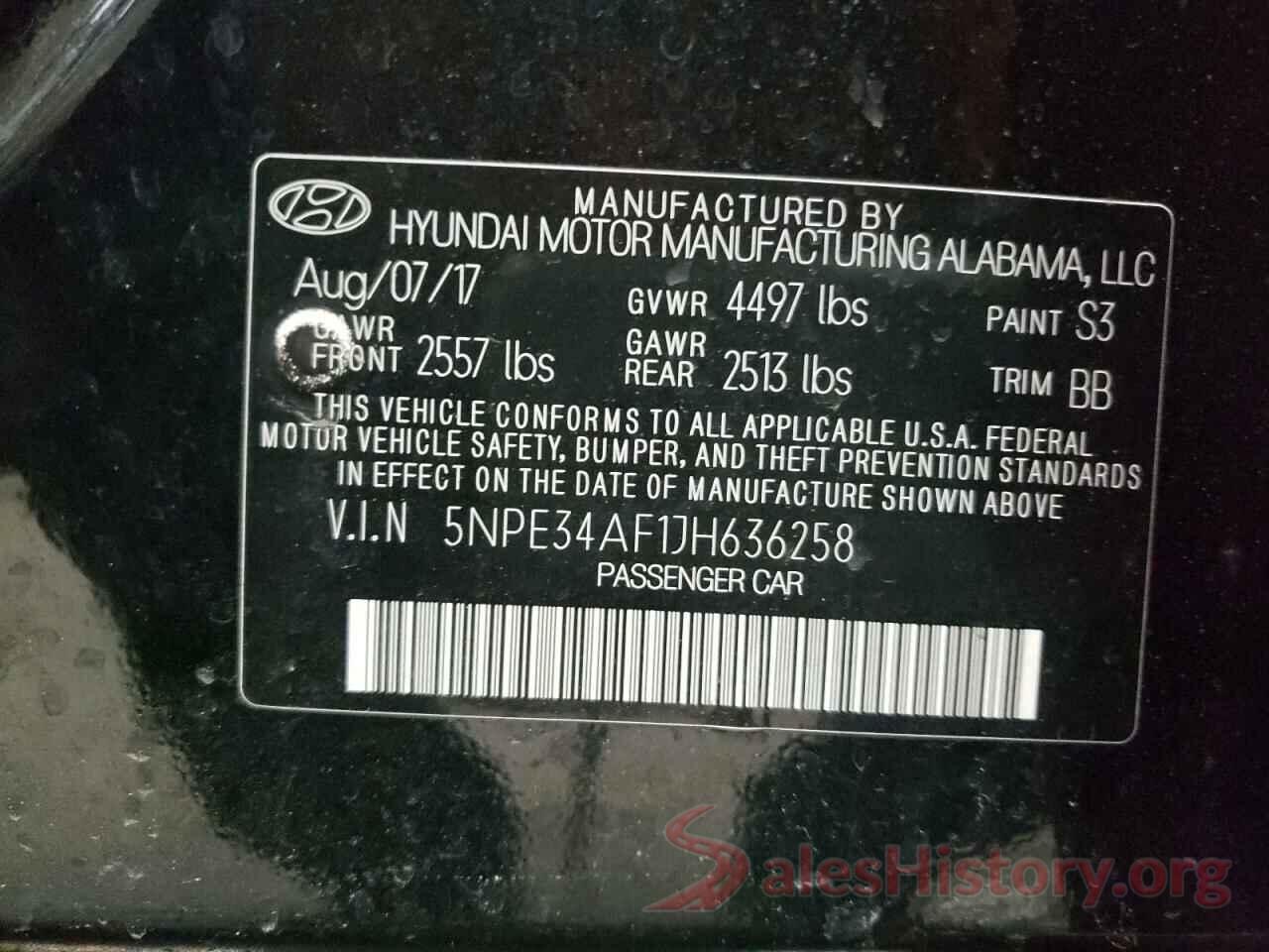 5NPE34AF1JH636258 2018 HYUNDAI SONATA