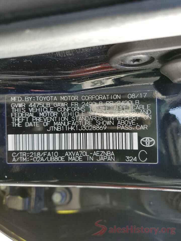 JTNB11HK1J3028869 2018 TOYOTA CAMRY