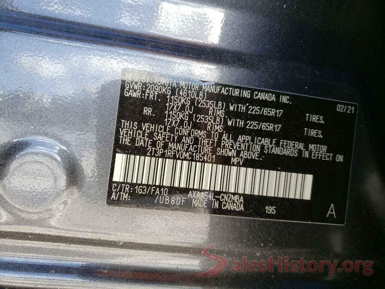 2T3P1RFV0MC185401 2021 TOYOTA RAV4