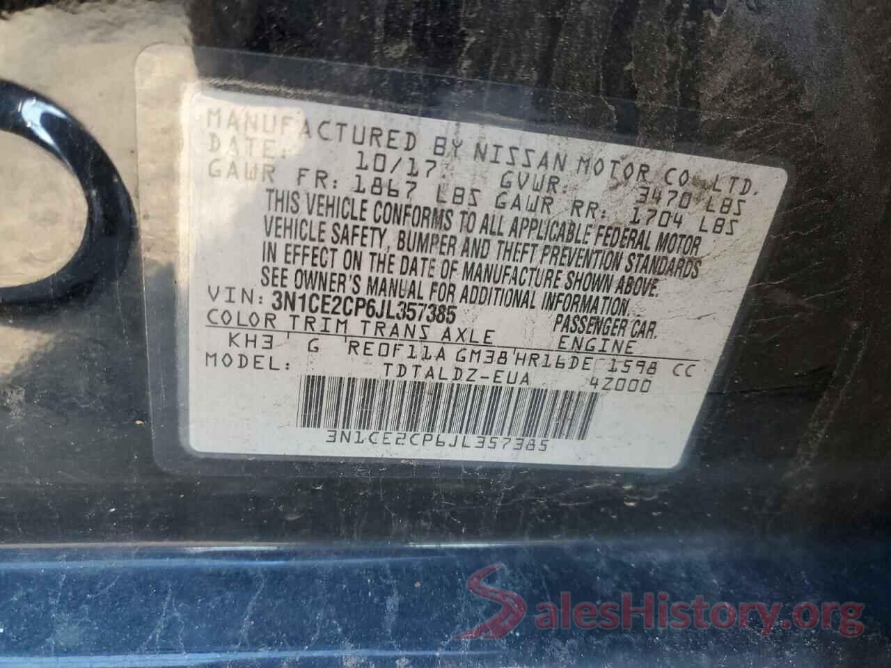 3N1CE2CP6JL357385 2018 NISSAN VERSA