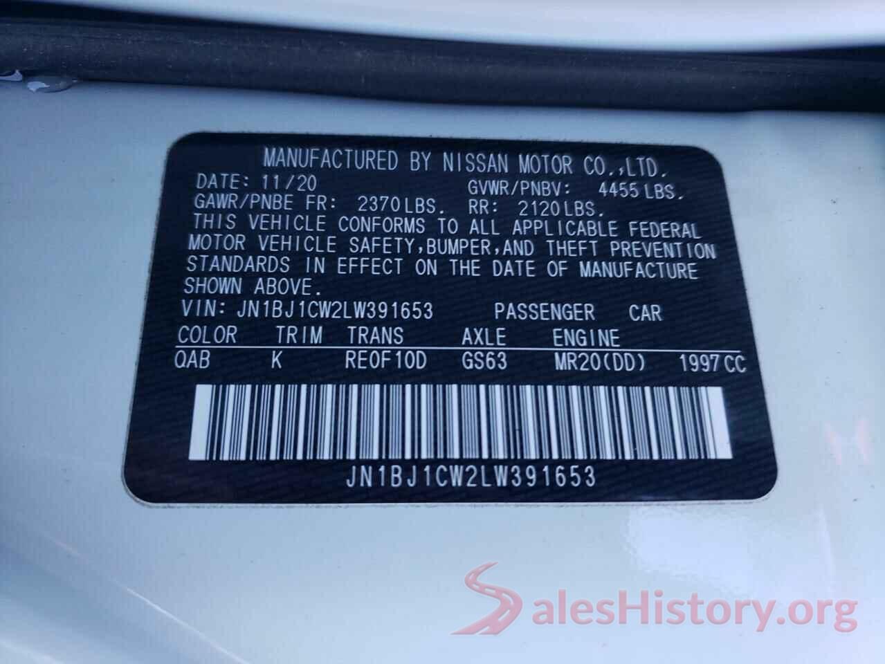 JN1BJ1CW2LW391653 2020 NISSAN ROGUE