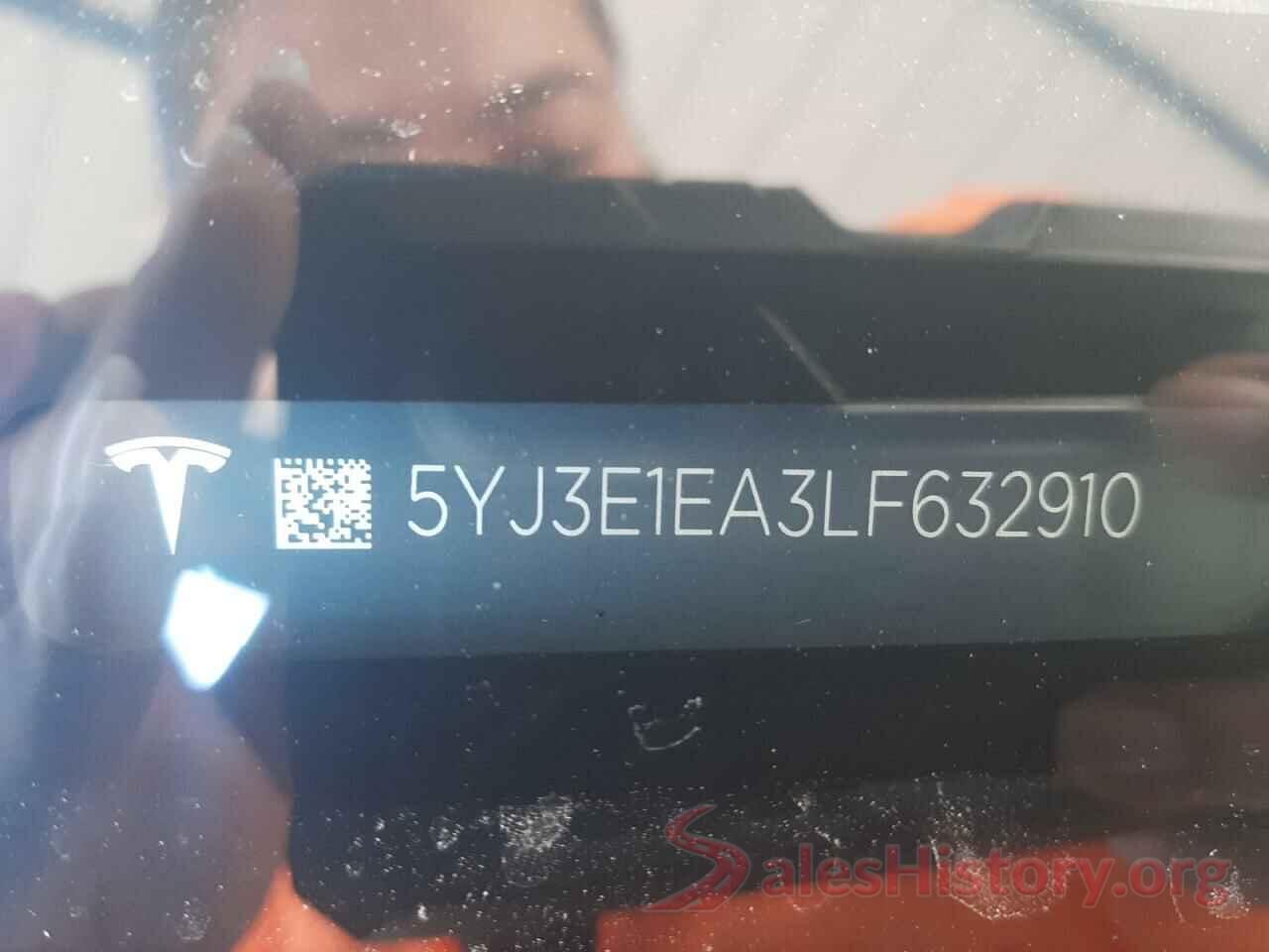 5YJ3E1EA3LF632910 2020 TESLA MODEL 3