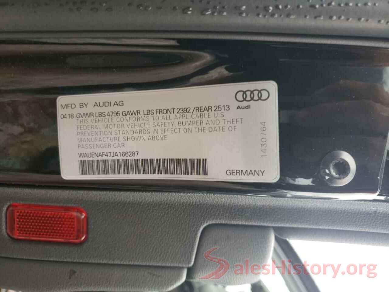 WAUENAF47JA166287 2018 AUDI A4