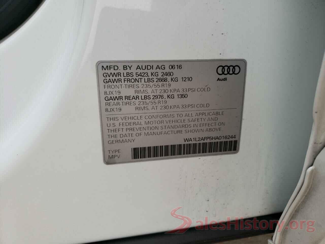 WA1L2AFP5HA016244 2017 AUDI Q5