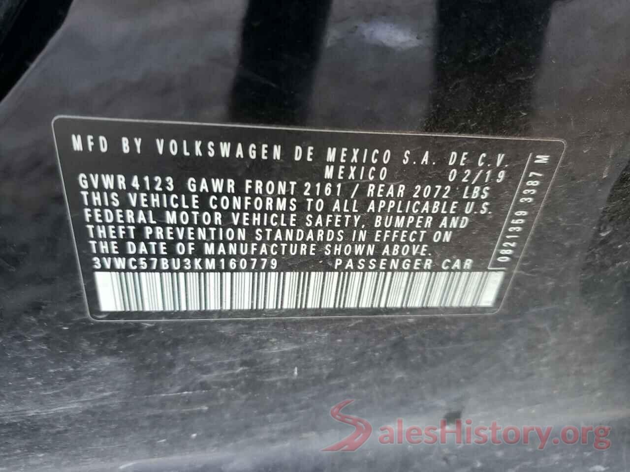 3VWC57BU3KM160779 2019 VOLKSWAGEN JETTA