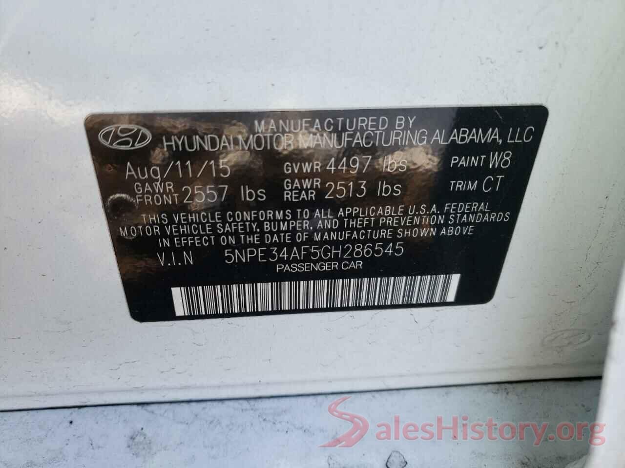 5NPE34AF5GH286545 2016 HYUNDAI SONATA