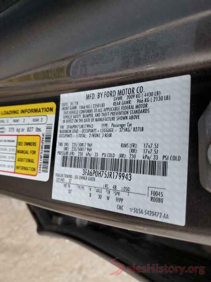 3FA6P0H75JR179943 2018 FORD FUSION