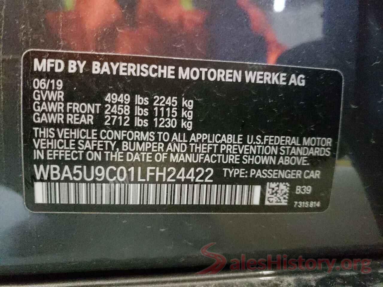 WBA5U9C01LFH24422 2020 BMW M3