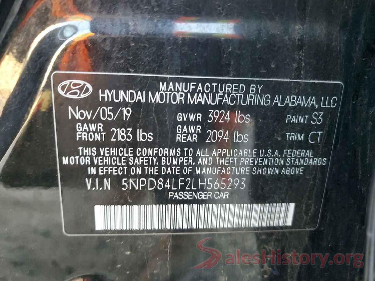 5NPD84LF2LH565293 2020 HYUNDAI ELANTRA