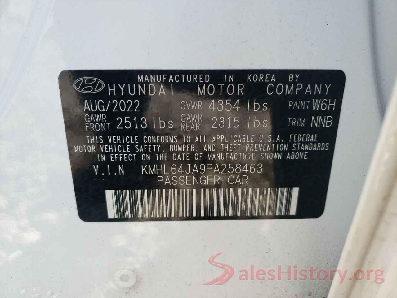 KMHL64JA9PA258463 2023 HYUNDAI SONATA