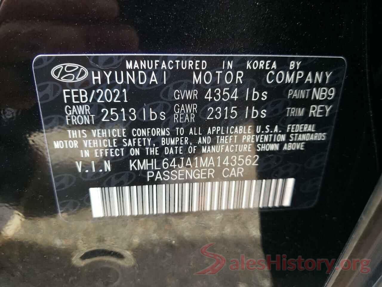 KMHL64JA1MA143562 2021 HYUNDAI SONATA