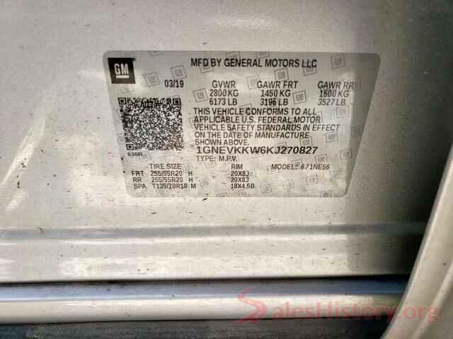 1GNEVKKW6KJ270827 2019 CHEVROLET TRAVERSE