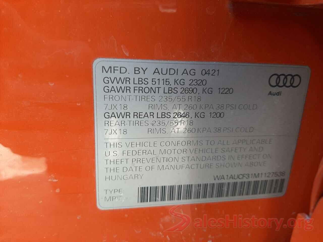 WA1AUCF31M1127538 2021 AUDI Q3