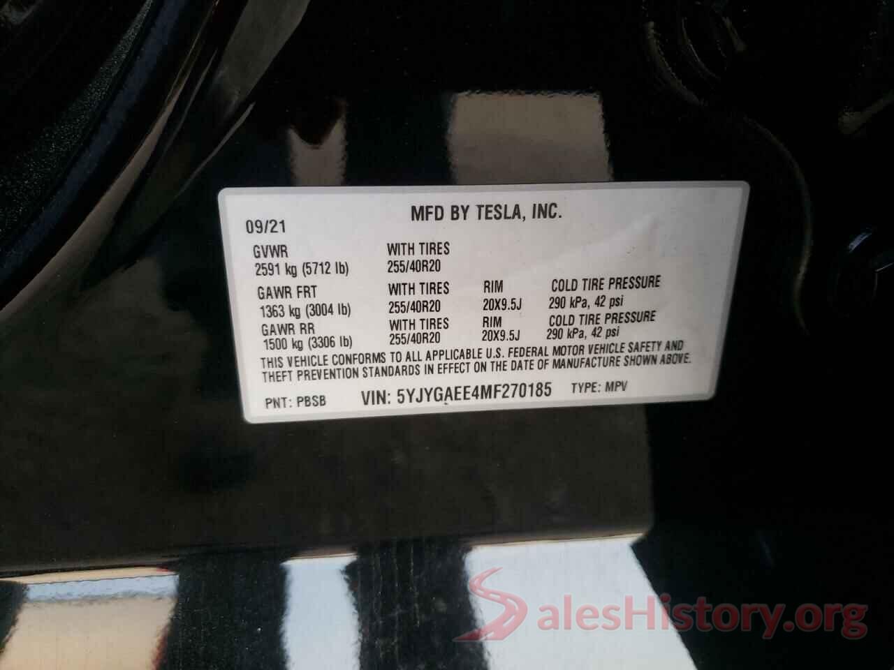 5YJYGAEE4MF270185 2021 TESLA MODEL Y