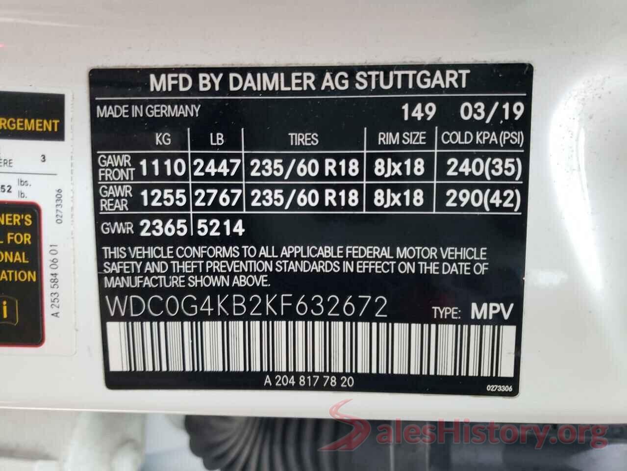 WDC0G4KB2KF632672 2019 MERCEDES-BENZ GLC-CLASS