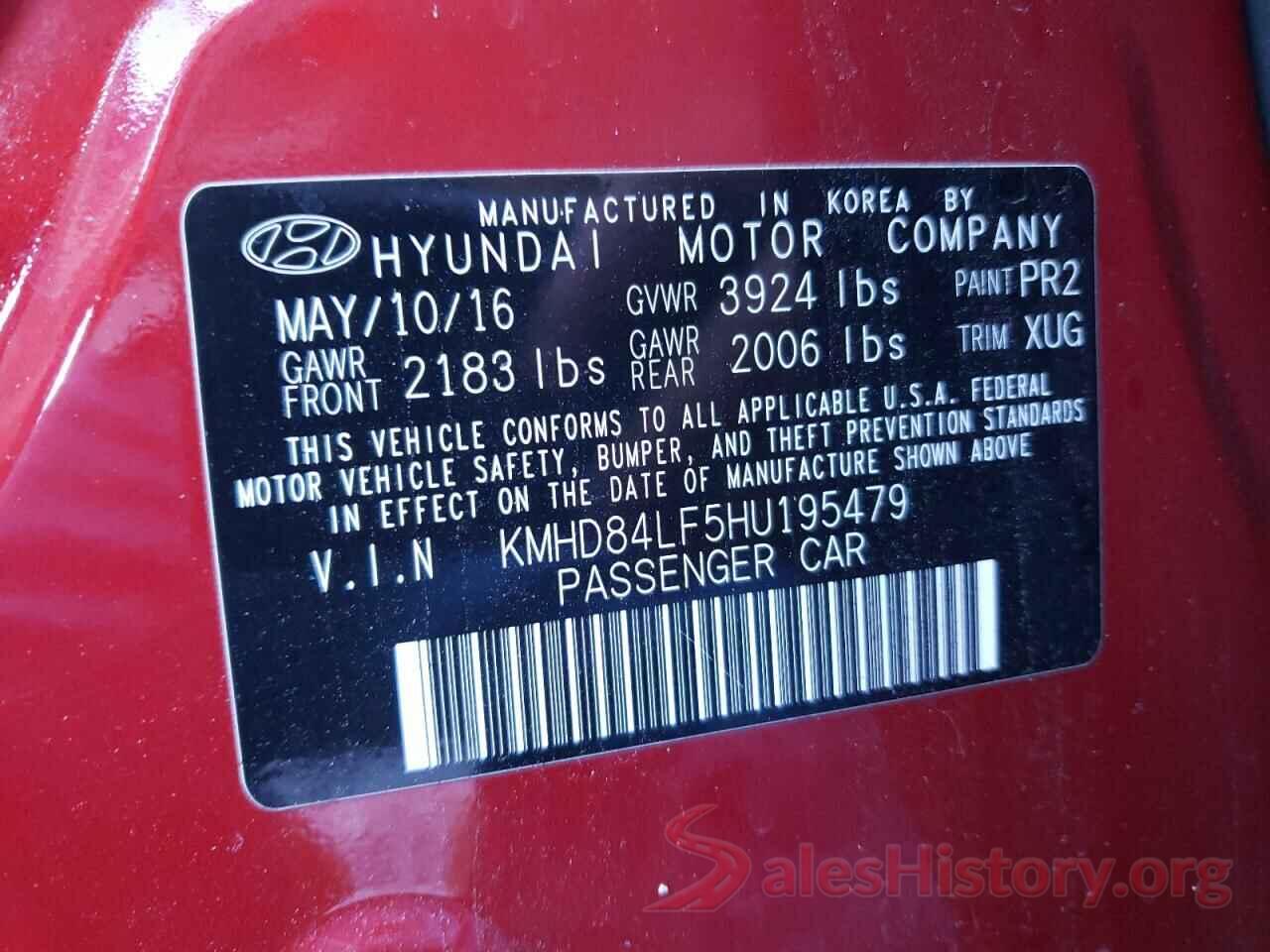 KMHD84LF5HU195479 2017 HYUNDAI ELANTRA