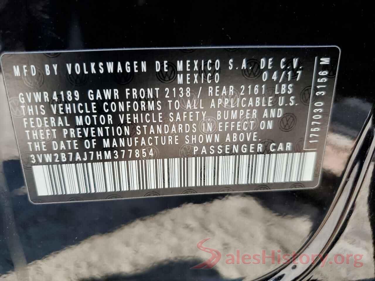 3VW2B7AJ7HM377854 2017 VOLKSWAGEN JETTA