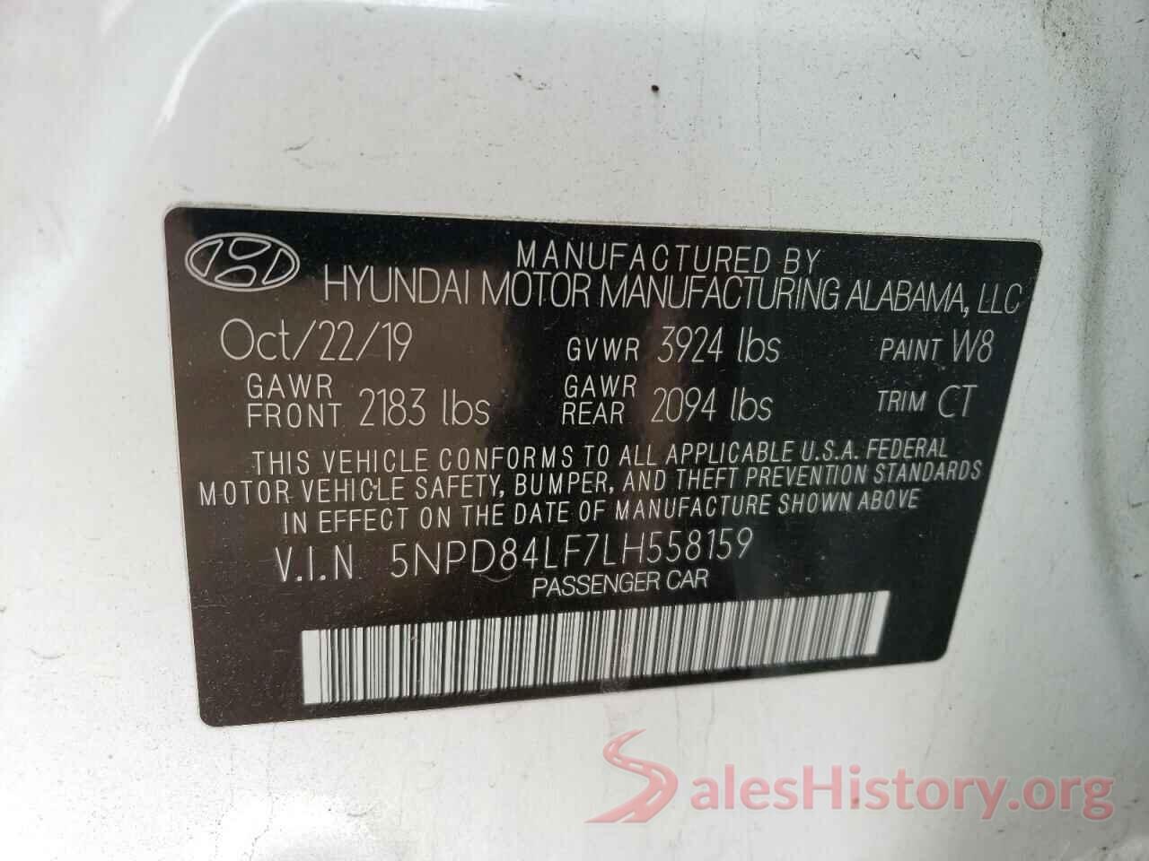 5NPD84LF7LH558159 2020 HYUNDAI ELANTRA