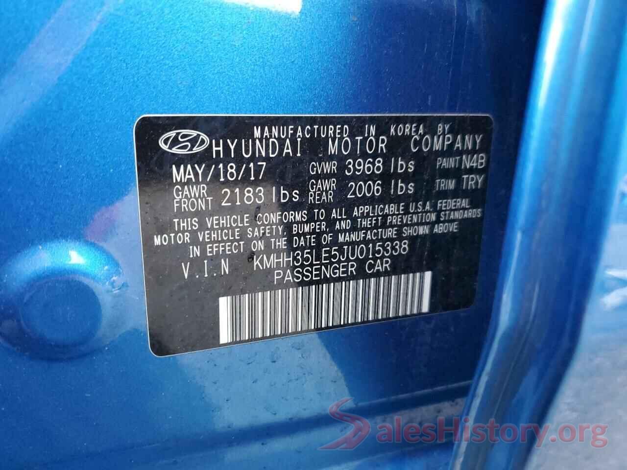 KMHH35LE5JU015338 2018 HYUNDAI ELANTRA