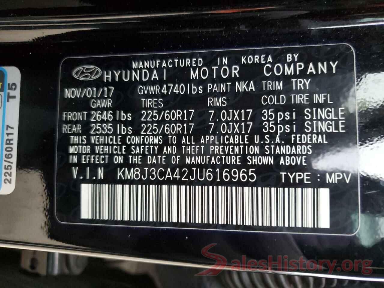 KM8J3CA42JU616965 2018 HYUNDAI TUCSON