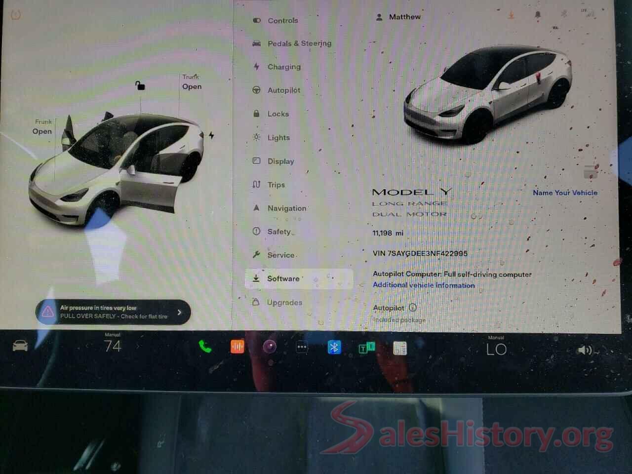 7SAYGDEE3NF422995 2022 TESLA MODEL Y