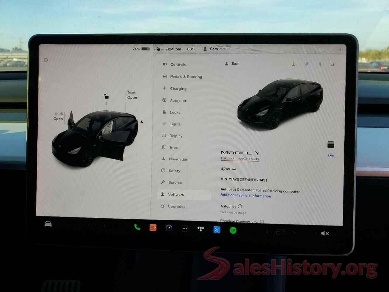 7SAYGDEF4NF520491 2022 TESLA MODEL Y