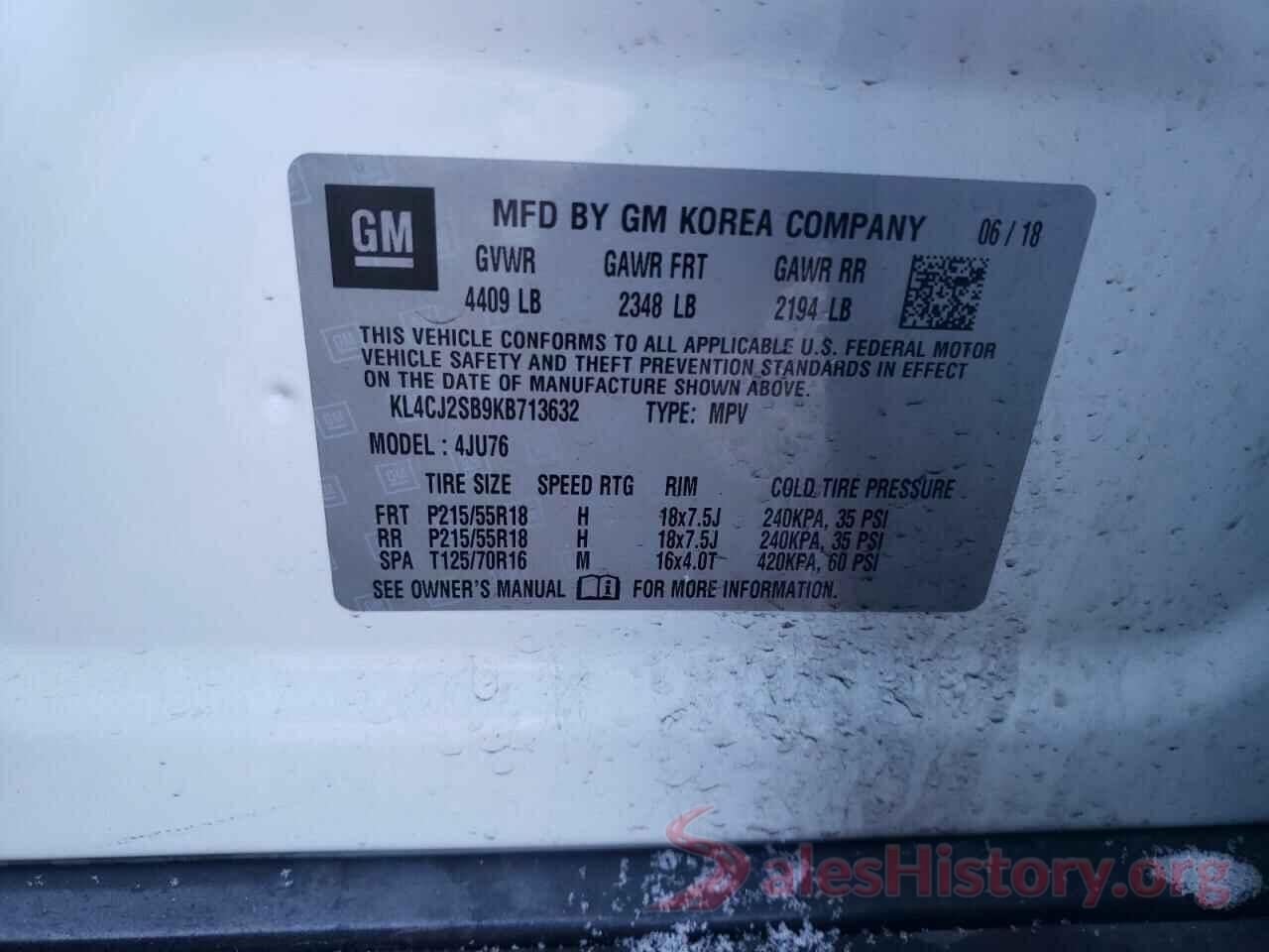 KL4CJ2SB9KB713632 2019 BUICK ENCORE