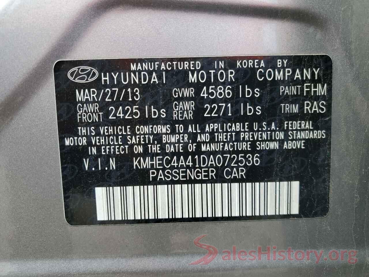 KMHEC4A41DA072536 2013 HYUNDAI SONATA