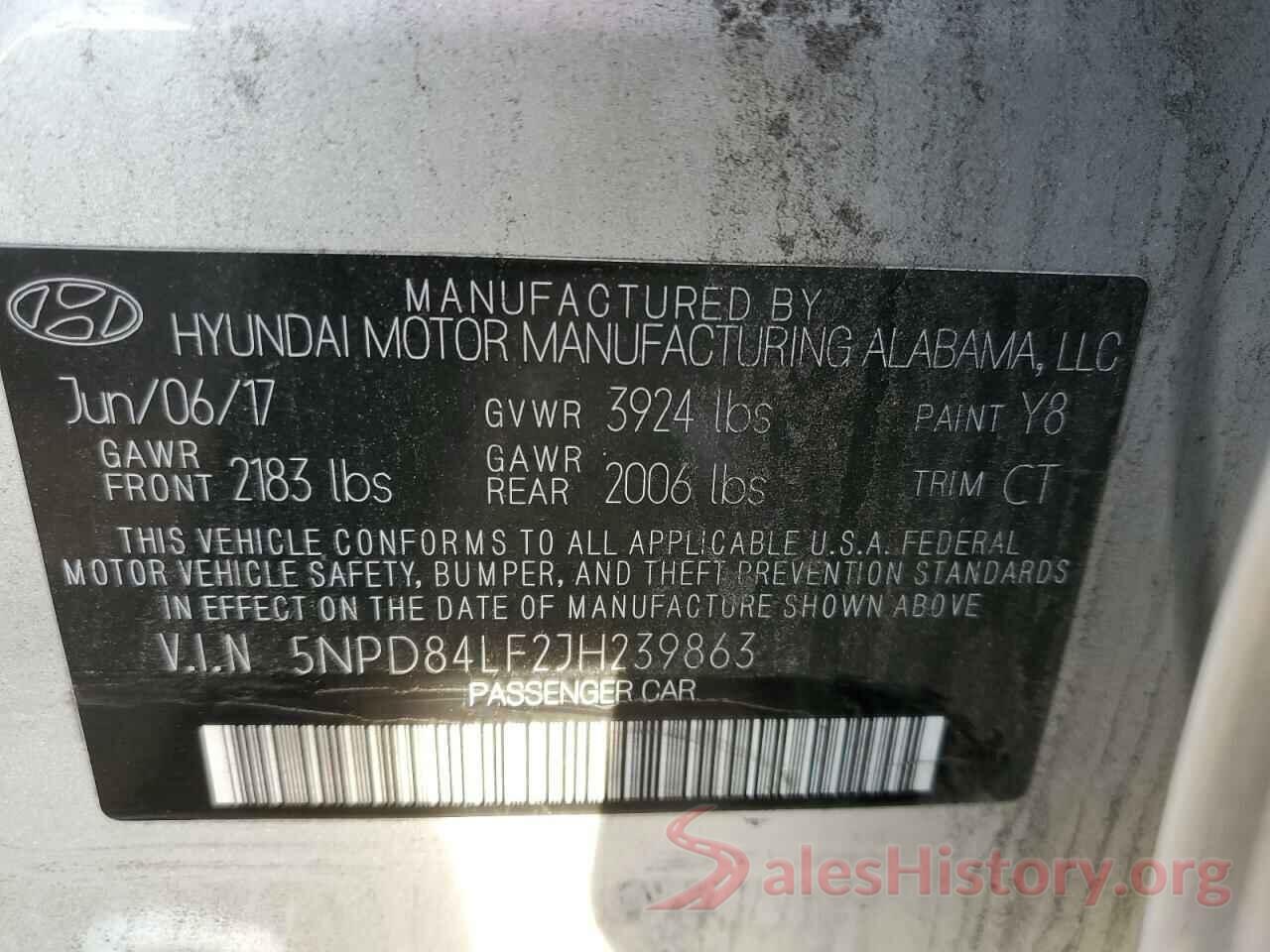 5NPD84LF2JH239863 2018 HYUNDAI ELANTRA