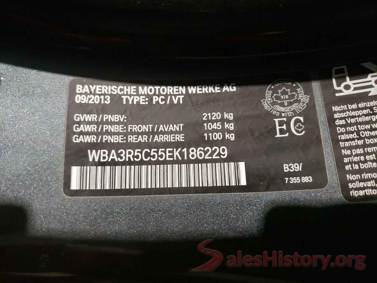 WBA3R5C55EK186229 2014 BMW 4 SERIES