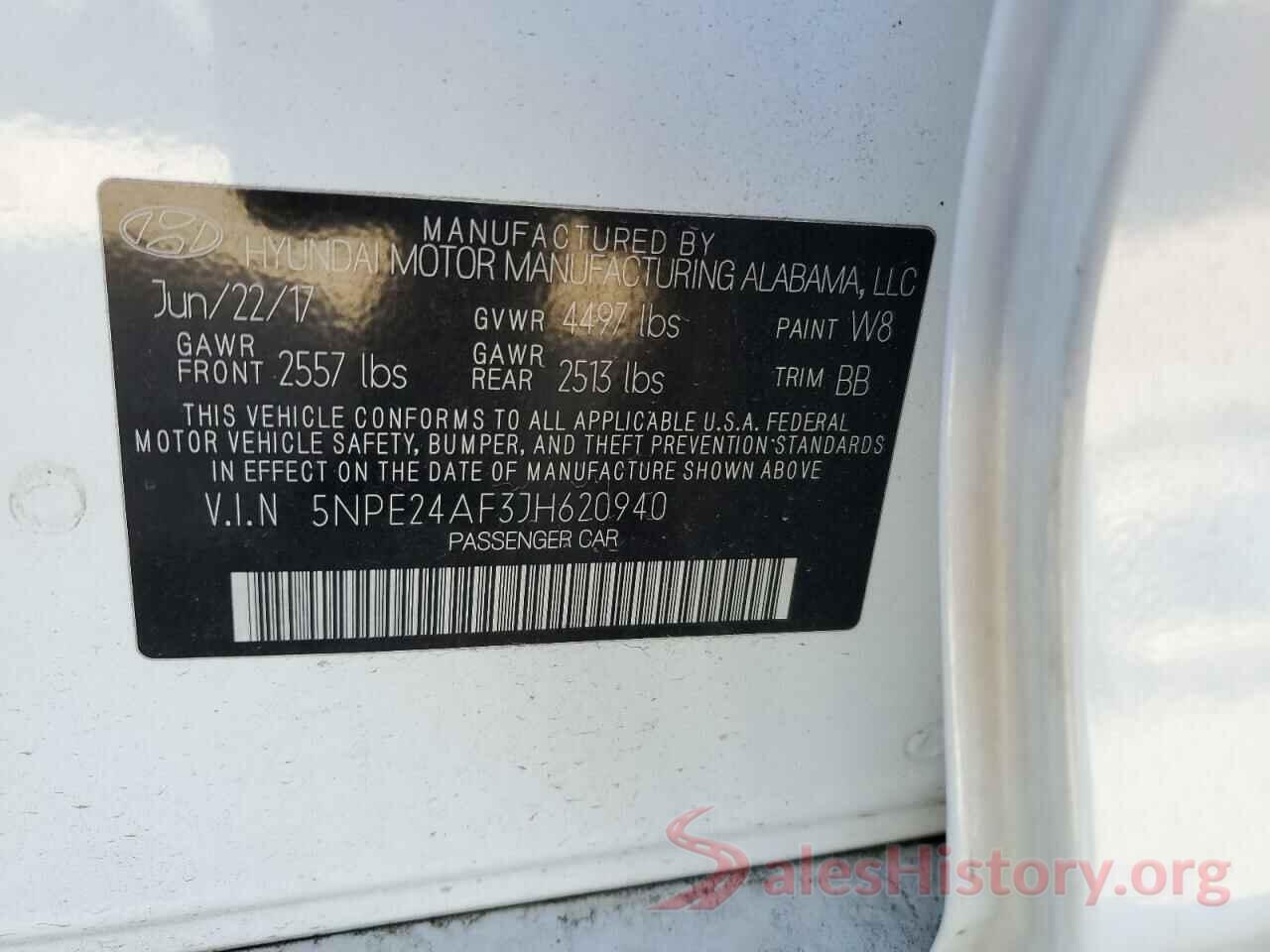 5NPE24AF3JH620940 2018 HYUNDAI SONATA