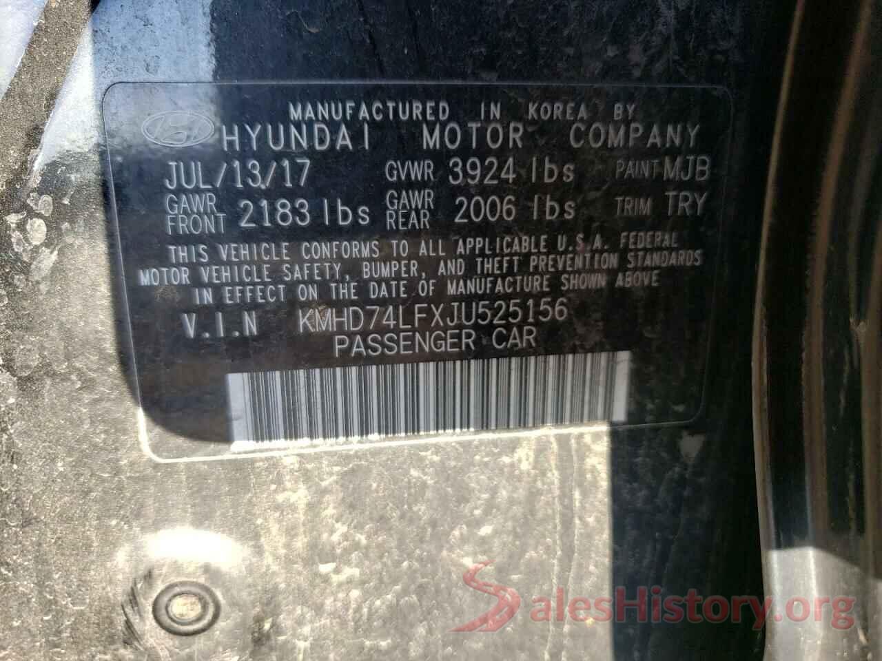 KMHD74LFXJU525156 2018 HYUNDAI ELANTRA