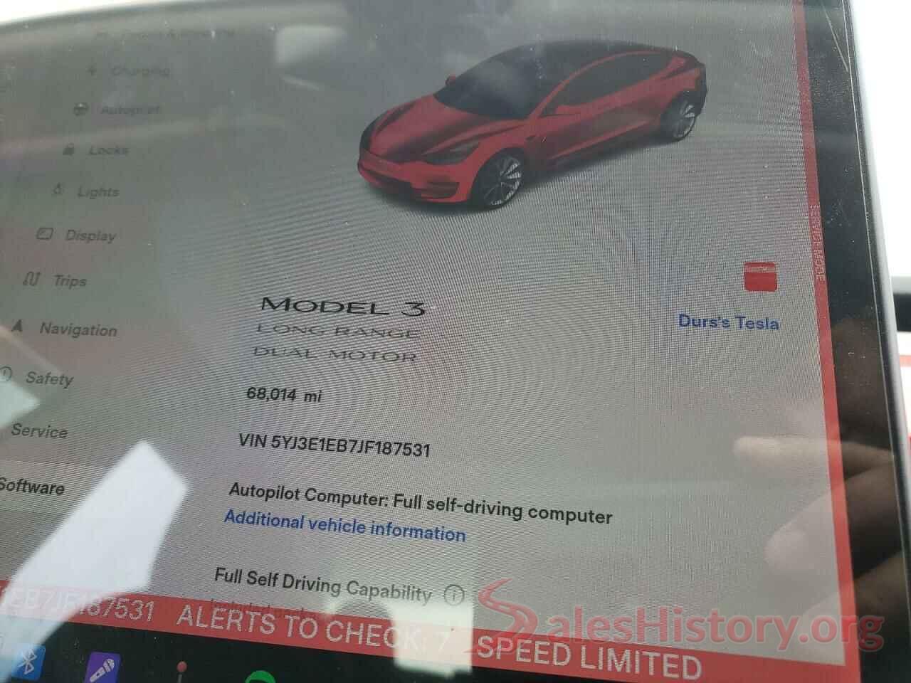 5YJ3E1EB7JF187531 2018 TESLA MODEL 3