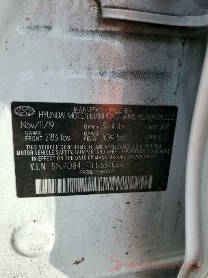 5NPD84LF1LH567066 2020 HYUNDAI ELANTRA