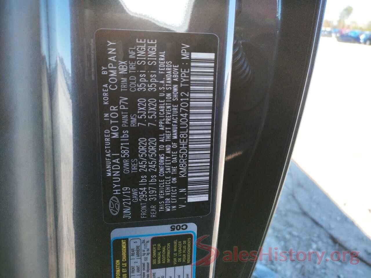 KM8R5DHE8LU047012 2020 HYUNDAI PALISADE