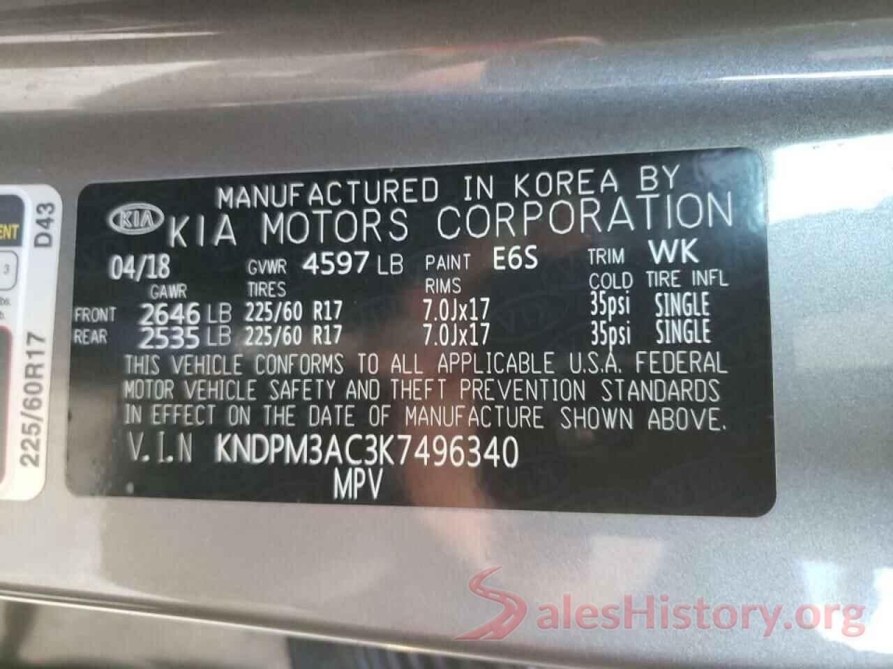 KNDPM3AC3K7496340 2019 KIA SPORTAGE