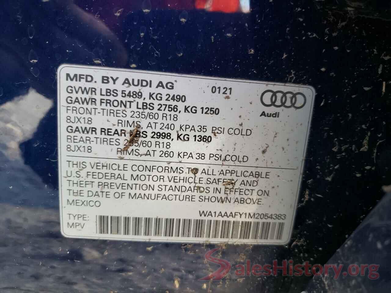 WA1AAAFY1M2054383 2021 AUDI Q5